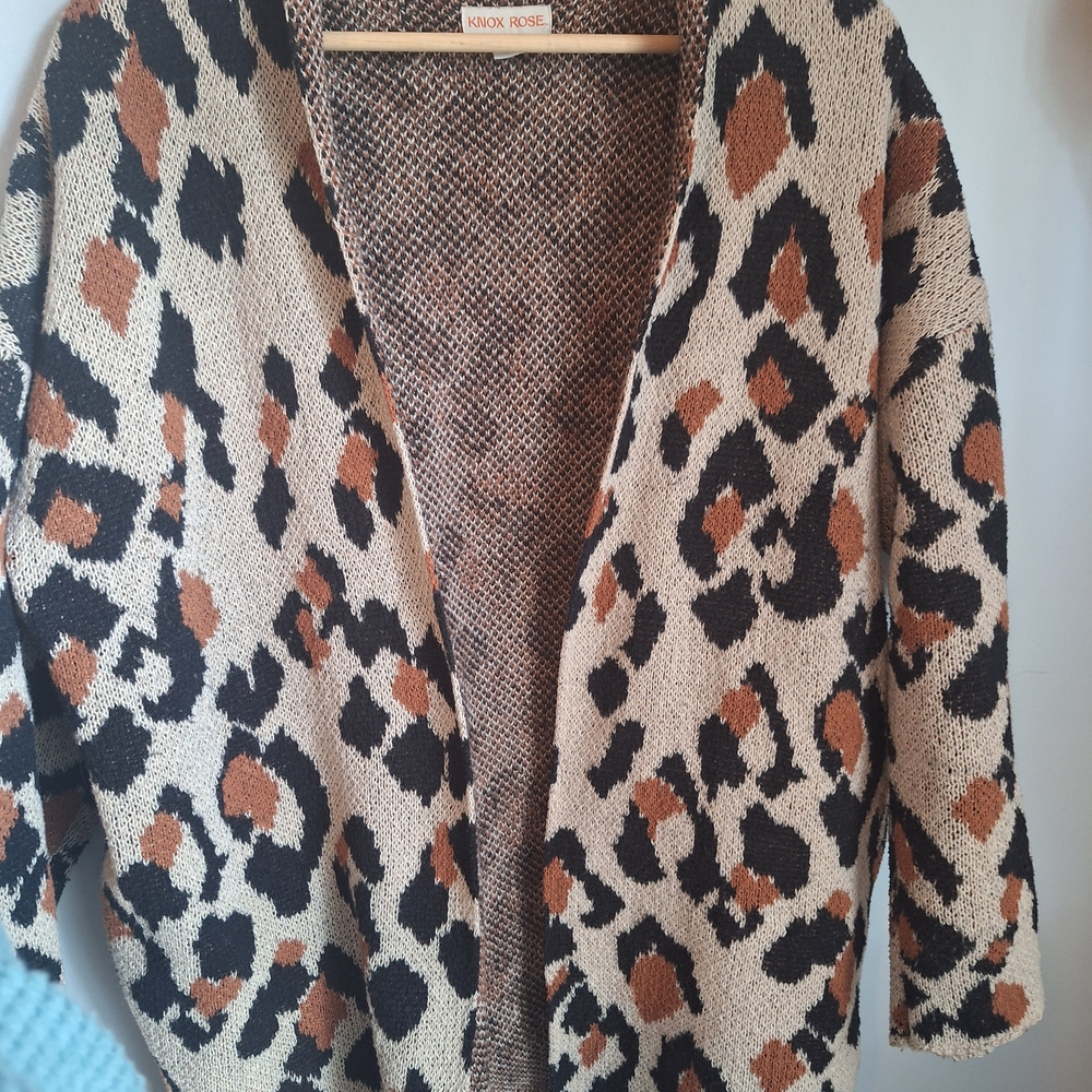 Knox Rose Animal Print Cardigan - Black and Brown